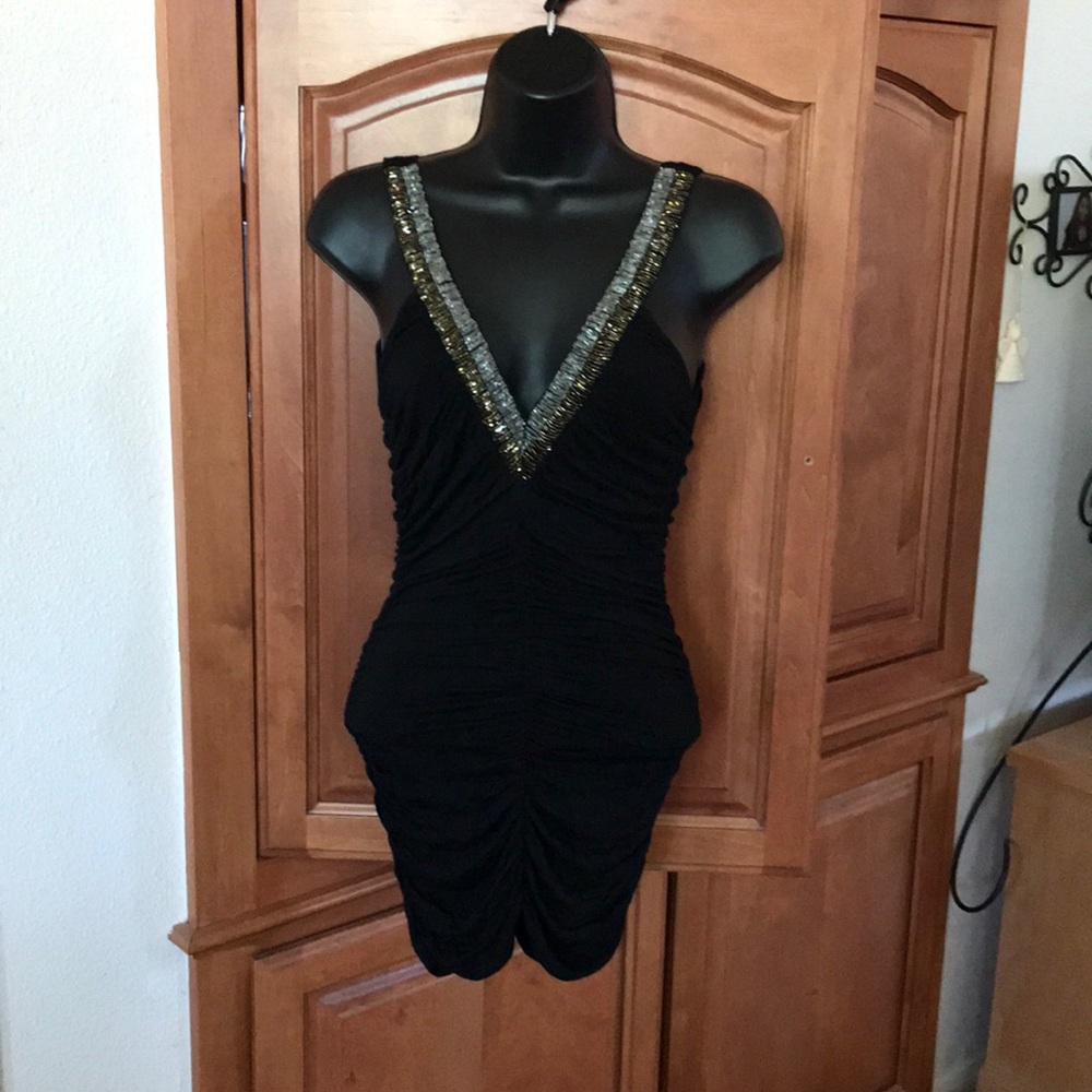 Little Black with Beaded Accent Dress